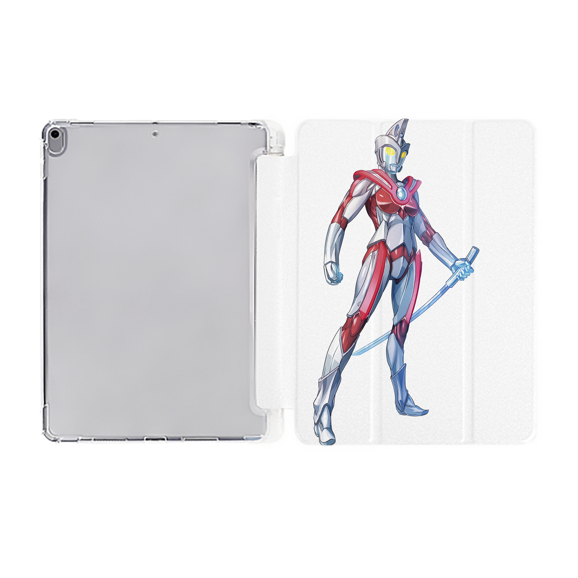 （画像用） ウルトラマン Ultraman IPad ケース ペン収納付き 三つ折りスタンド PUレザー×シリコン 対応機種9.5/10.5/10.9インチ